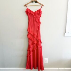 Rumored Sao Paolo Red Ruffle Maxi Dress size Small